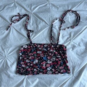 3/$20  SHEIN Floral Tie Top NWOT